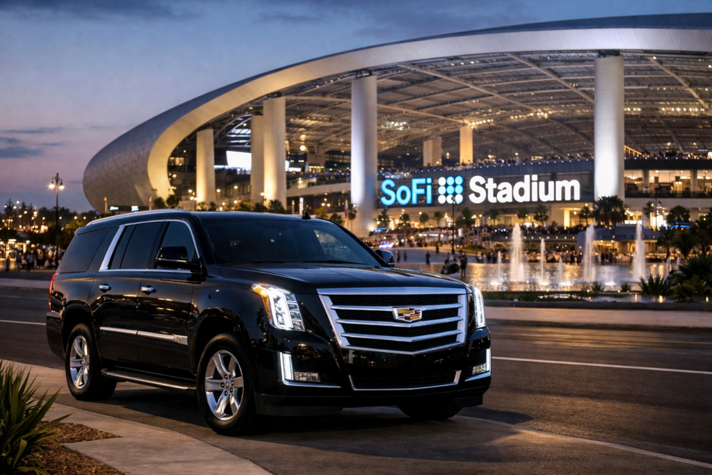SoFi Stadium car service with laxcarservicemgcls